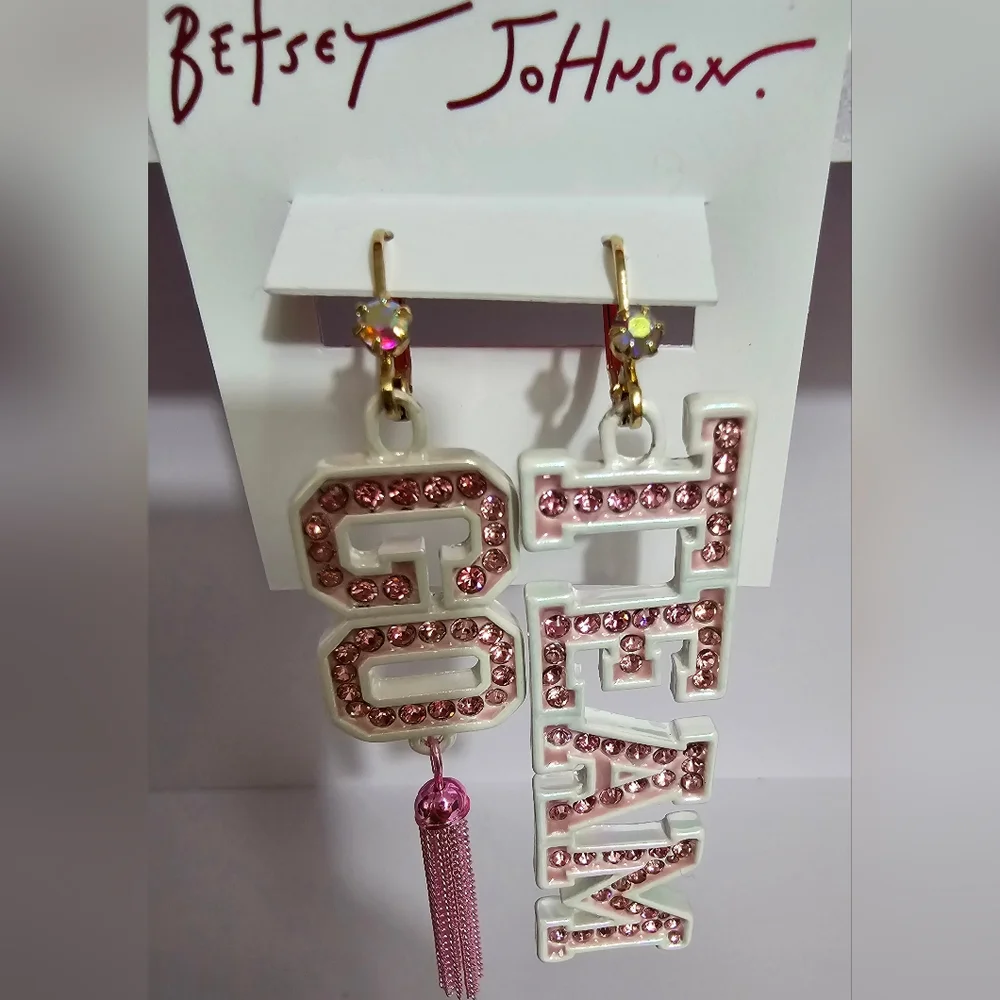 Betsey Johnson Go Team Earrings! NWT! - Picture 5 of 13